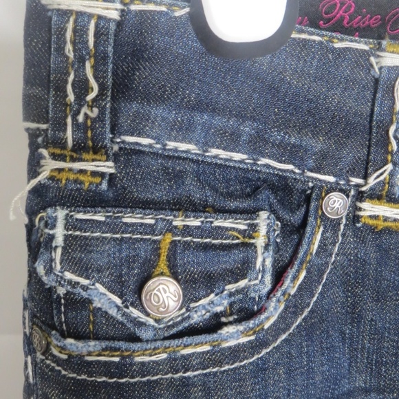 Rock and Roll Cowgirl Jeans Size 27 Low Rise Studded Heavy Stitching Western - Picture 4 of 8